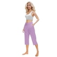 thumbnail image 4 of Plebaso Pantalons Capri pour Femmes Taille Haute Croisée Pantalons de Yoga Décontractés Raccourcis avec Poches, 4 of 7