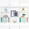 thumbnail image 4 of BLU MONACO Set of 4 Foldable Cute Magazine File Holders with Gold Label Holders \u2013 2 Pink & 2 Aqua with Fun Gold Geometric Patterns \u2013 Stylish & Durable Magazine Storage for Home & Office, 4 of 7