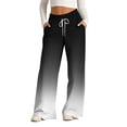thumbnail image 2 of Pants for Women, Womens Fashionable Striped Printed Drawstring Wide Leg Pants, 2 of 5
