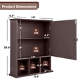 thumbnail image 2 of Gymax Armoire à Pharmacie Murale Miroir avec Tablette Réglable et Rangement Supérieur, Brun, 2 of 10