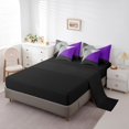 thumbnail image 3 of YST Women Patchwork Geometric Bed In A Bag Purple Black Gray Grey 7 Piece Comforter Set With Sheets Full,Geometry Triangle Bedding Set Modern Simple Abstract Bed Set, 3 of 5