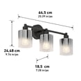thumbnail image 4 of Artika Haze Modern 3-Light Bathroom Vanity Light Black Glass, 4 of 9