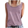 thumbnail image 1 of UPPADA Débardeur Décontracté pour Femme Grande Taille Col Rond T-Shirt Basique Fluide Sans Manches pour l'Été Vacances Rose,3TG, 1 of 4