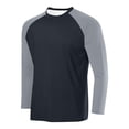 thumbnail image 2 of BiZtdJrK Sun Protection Shirts for Men Fashion Color Block Long Sleeve Workout Tops Rash Guard Quick Dry Hiking Fishing Shirt, Pink, S, 2 of 3