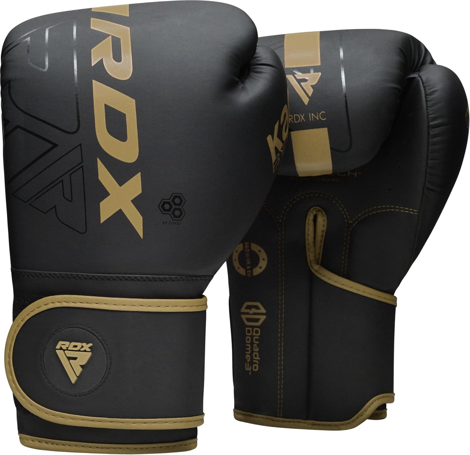 RDX Boxing Gloves Sparring, KARA Patent Training Mitt, MMA, Golden,12oz