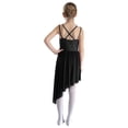 thumbnail image 2 of Jhaoyu Robe de Danse Lyrique Moderne Jazz pour Filles Enfants Justaucorps Irrégulier Performance Danse Noir 14, 2 of 7