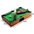 thumbnail image 3 of Mini Pool Table Set For Kids Adults Tabletop Billiards Indoor Toy With Pool Cues Chalk Triangle Rack And Balls Wooden Construction Family Home Game Size 13.78X9.84X2.76In Weight 3.17Lb, 3 of 9
