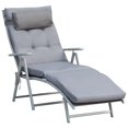 thumbnail image 1 of Outsunny Outdoor Chaise Lounge Chair with Folding Design Grey, 1 of 10