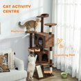 thumbnail image 4 of PawHut 54" Cat Tree Tower with Scratching Posts, Cat Condos, Light Brown, 4 of 10