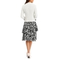 thumbnail image 3 of INSPIRE CHIC Robe et Veste pour Femme Ensembles 2 Pcs Robe Sans Manches en Mousseline à Fleurs et Veste à Panneaux Contrastants TP Blanc Noir, 3 of 7