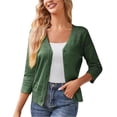 thumbnail image 1 of RXIRUCGD Cardigan en Tricot Uni à Manches Longues et Col en V pour Femme, Vert Armée, Taille : TG, 1 of 4