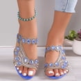 thumbnail image 1 of Mefallenssiah Women'S Summer New Rhinestone Color Diamond One Line Thick Sole Fashion Wedge Sandals, 1 of 8