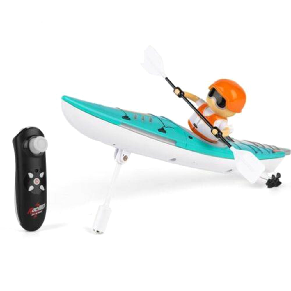 Zootealy RC Boat 810 2.4G Remote Control Rowing Boat with Cool Lights, 3.7V 180mAh Battery, Blue - Stable Balance Structure, Fast Charging, Compact Design