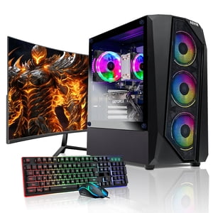 AQVIN AQ30 Jeux de haute performance PC - Intel Core i7 Processeur - 32GB RAM DDR4 - 1TB SSD Stockage - 24-inch Moniteur de jeu... RTX 3060 12GB - Windows 11 Pro - Personnaliser RGB Effet d'éclairage du ventilateur