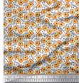 thumbnail image 1 of Soimoi Poly Georgette Fabric Text & Tiger Face Cartoon Print Fabric by The Yard 42 Inch Wide, 1 of 3