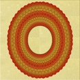 thumbnail image 1 of Ahgly Company Tapis d'Intérieur Lavable à la Machine, Carré, Transitionnel, Orange Rouge Orange, Tapis de Zone, 4 Pieds Carré, 1 of 7
