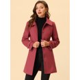 thumbnail image 2 of INSPIRE CHIC Manteaux pour Femmes Col Peter Pan Boutonnage Simple devant à Boutons Manteaux d'Hiver S Rouge Terne, 2 of 6