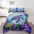 thumbnail image 2 of Erosebridal Gradient Sea Turtle Comforter Sets Queen Size, Ocean Animal Comforters & Duvets, Cartoon Decor, Reversible, 2 of 7