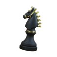 thumbnail image 2 of fastboy Pièces d'Échecs Statue avec Peinture Dorée Résine Cadeau pour Bureau Salon Bureau Forme de Cheval Noir, 2 of 3