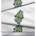 thumbnail image 3 of Soimoi Crepe Silk Fabric Leaves & Floral Block Print Sewing Fabric Yard 42 Inch Wide, 3 of 3