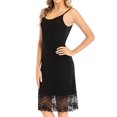 thumbnail image 4 of Femmes Écharpe Dentelle Couture Ourlet U Cou Couleur Unie Robe Midi, 4 of 7