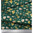 thumbnail image 2 of Soimoi Green Poly Georgette Fabric Fish Ocean Print Sewing Fabric Yard 52 Inch Wide, 2 of 2