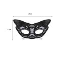thumbnail image 3 of Femmes Chat Mascarade Délicate Strass Décoration Demi-Face Élégant Noir, 3 of 3