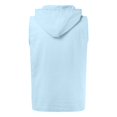 thumbnail image 5 of Qopobobo Mens Muscle Shirts Tank Top Mens Solid Color Simple Csual Fashion Drawstring Button Hooded Vest Top Light Blue,S, 5 of 5