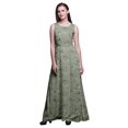 thumbnail image 1 of Bimba Bird Ladies Round Neck Sleeveless Long Tank Casual Maxi PrintDress-Large, 1 of 6