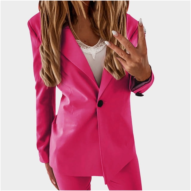 Pompotops Manteau Tailleur à Carreaux à Manches Longues Décontracté de Rue pour Femme, Mode Automne et Hiver