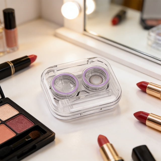 JASKFLY Contact Lens Case Portable Travel Lens Storage Box Compact Holders for Daily and Travel Use Colored Contact Lens Case All in One Portable Storage and Care Companion in Purple