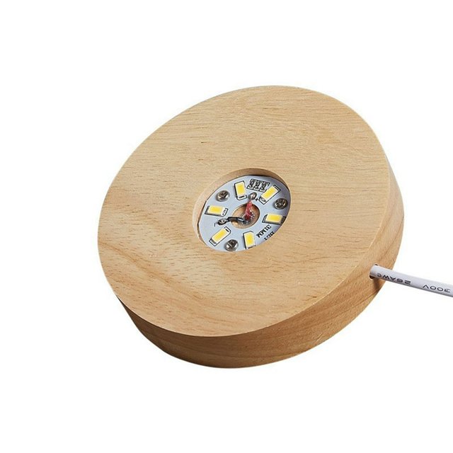 LED Light Base Wooden LED Display For Crystal Glass Art Illuminated Wooden Base Romantic Display For Crystal Glass