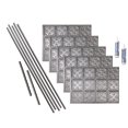 thumbnail image 1 of Fasade Vinyl Backsplash Kit, 15 sq ft, 5 Panels, Galvanized Steel Finish, 1 of 6