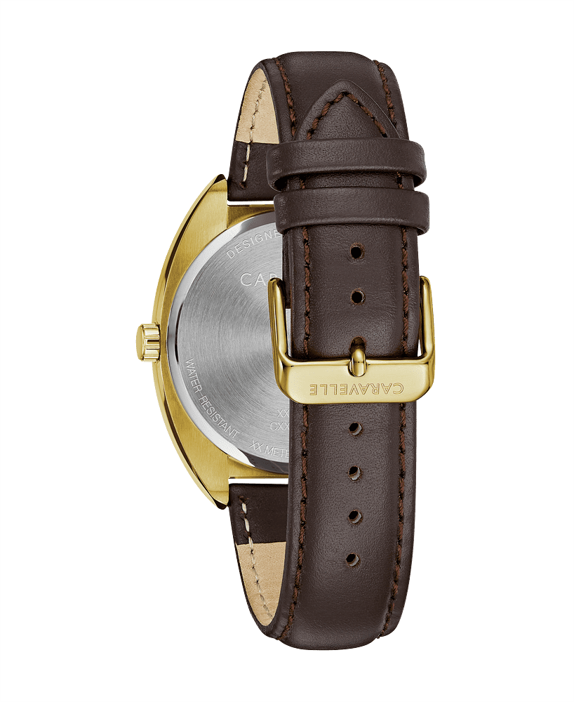 Caravelle Mens Gold-Tone Quartz Watch
