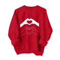 thumbnail image 2 of TIMIFIS Chandails Rouges de la Saint-Valentin pour Femmes Col Rond Manches Longues Chandail Ample Décontracté Tenues Printemps Automne Chandail Cœur Chemises - Printemps/été, 2 of 4