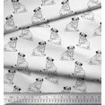 thumbnail image 2 of Soimoi Poly Georgette Fabric Pug Dog Fabric Prints by Yard 42 Inch Wide, 2 of 3