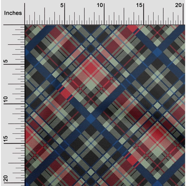 oneOone Cotton Poplin Fabric Tartan Check Printed Fabric 1 Yard 42 Inch Wide