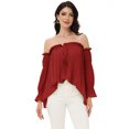 thumbnail image 4 of Women Renaissance Off Shoulder Top Costumes Blouse Boho Peasant Shirt, 4 of 5