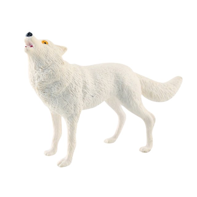 XZNGL Simulation White Wolf Animal Model Static Roaring Wolf Walking Wolf Cub Desktop Sand Table Decoration Ornaments