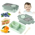 thumbnail image 4 of Summer Savings Kcavykas Adult Lunch Box Stackable Lunch Box Container with 3 Compartments Plastic Cutlery Large Capacity Design Microwaveable Suitable for Work and Study, 4 of 6