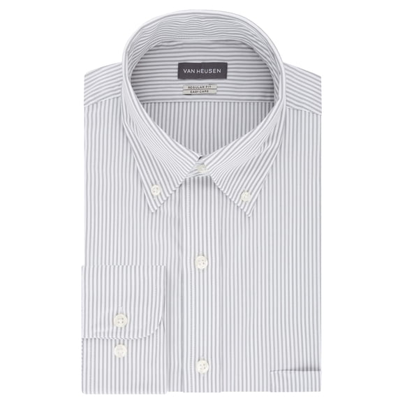 Van Heusen Men's Pinpoint Regular Fit Stripe Button Down Collar Dress Shirt