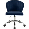 thumbnail image 4 of Meridian Furniture Finley Swivel Adjustable Navy Velvet and Chrome Office Chair, 4 of 6