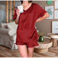 thumbnail image 2 of Ensembles de Pyjama pour Femmes 2 Pcs Shorts Décontractés Amples pour Femmes Ensemble de Vêtements de Maison Pyjamas, 2 of 7