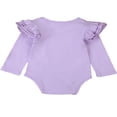 thumbnail image 3 of Barboteuse Basique à Volants à Manches Longues en Coton pour Bébé Fille, Haut Justaucorps Vêtements, 3 of 5