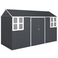 thumbnail image 1 of Outsunny 12' x 5.5' Metal Garden Storage Shed with Lockable Door Dark Grey, 1 of 10