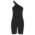 thumbnail image 4 of Pantalons pour Femmes Shorts d'Été Pantalons pour Femmes 2682 Femmes Été Sexy Uni Régulier Col Rond Sans Manches Femmes Manches Courtes une Pièce Vêtement, 4 of 8