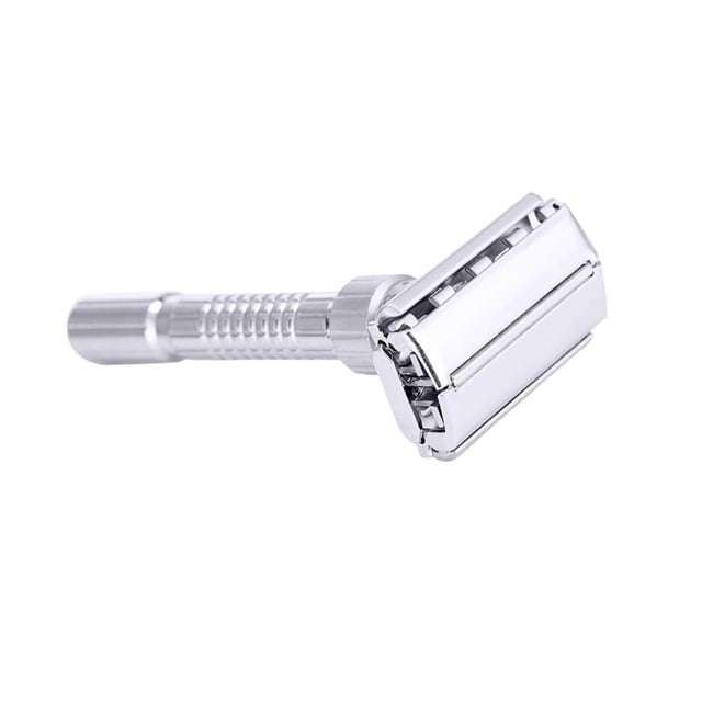 Manual Double Edge Safety Razor Plated with 5 Blades Reusable for Travel Men