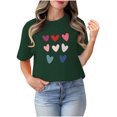 thumbnail image 4 of TIMIFIS T-Shirts pour Femmes Saint-Valentin Été Décontracté Manches Courtes Col Rond T-Shirts Mode Imprimé Cœur d'Amour Tee Shirt, 4 of 4