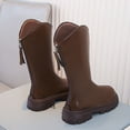 thumbnail image 4 of Elvqul Girls Boots,Shoes for Girls,Winter Zipper Riding Boot Faux Leather Size 12.5 Girls, 4 of 7