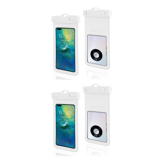 Maytalsory Waterproof Phone Pouch Fishing Smartphone Dry Bag with Lanyard Sealing Portable Protector Skiing Protection Case White 2Set